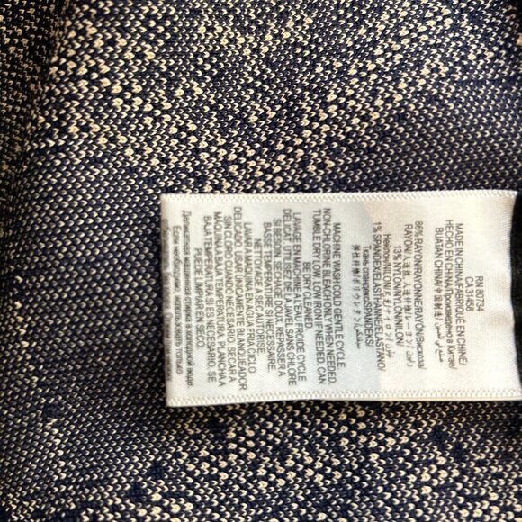 BCBGMaxAzria SZ L Navy & Cream sweater tank dress Layers Timeless Preppy Office - Picture 8 of 9